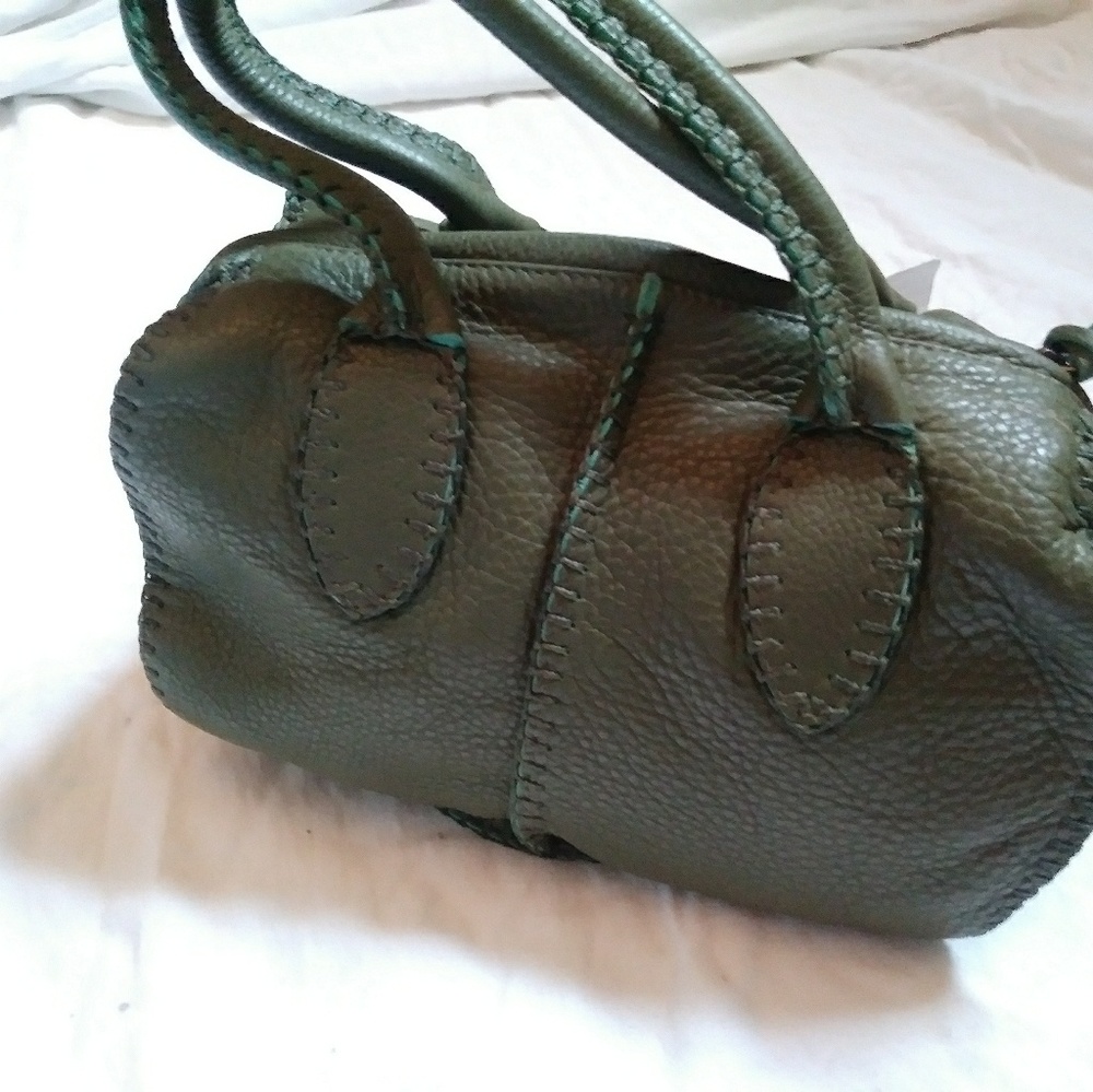 SOLD Carlos Falchi Handbag Purse Satchel Green Turquois